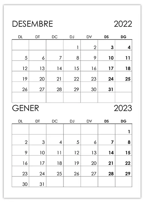 Calendari desembre 2022, gener 2023 calendari-desembre-2022-gener-2023