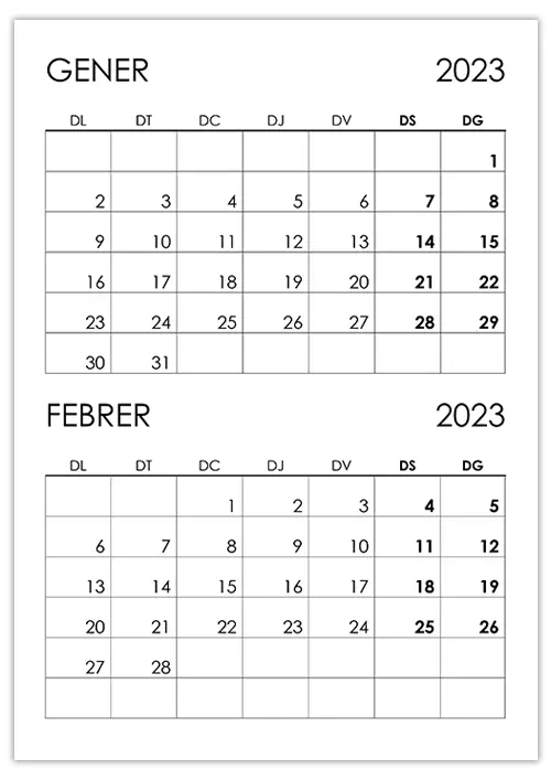 Calendari gener, febrer 2023 calendari-gener-febrer-2023