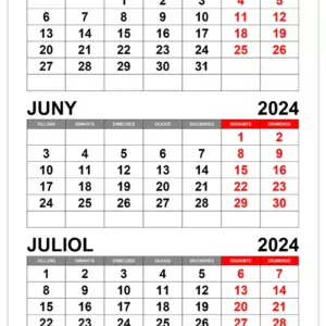 Calendari maig, juny, juliol de 2024 Calendari maig juny juliol de 2024