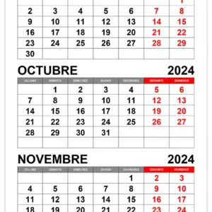 Calendari setembre octubre novembre de 2024