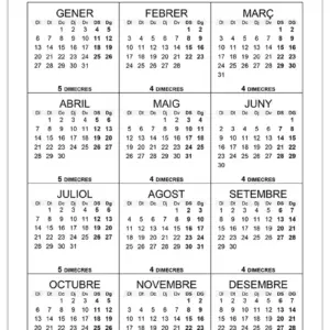 Quants dimecres hi ha el 2025