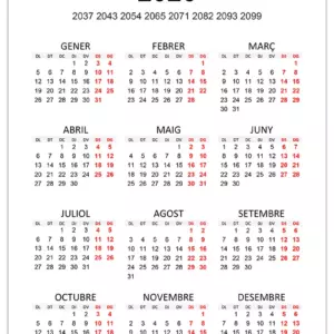Amb quin any coincideix el calendari 2026? Amb quin any coincideix el calendari 2026