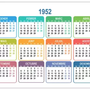 Calendari 1952 Calendari 1952