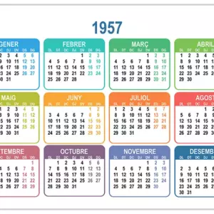 Calendari 1957 Calendari 1957