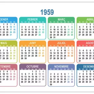 Calendari 1959 Calendari 1959