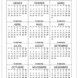 Quants dimecres hi ha al 2025