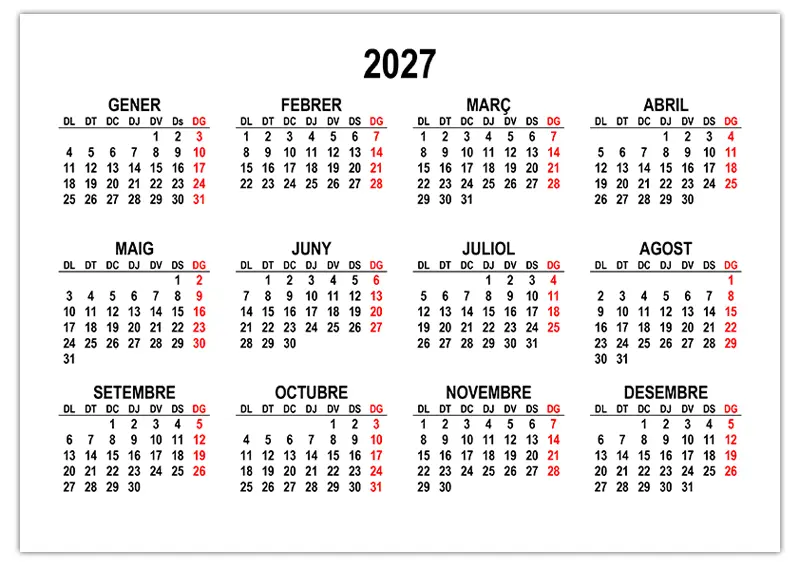 Calendari 2027 Per Imprimir En Catal Calendaris su Calendaris En Calendari 2027 Per Imprimir En Catal Calendaris su Calendaris En