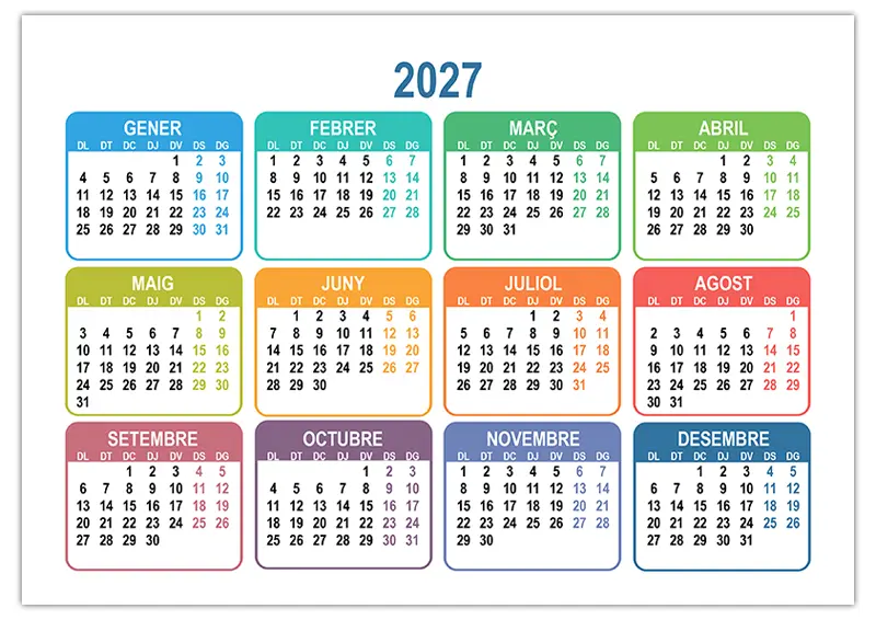 Calendari 2027 Per Imprimir En Catal Calendaris su Calendaris En Calendari 2027 Per Imprimir En Catal Calendaris su Calendaris En