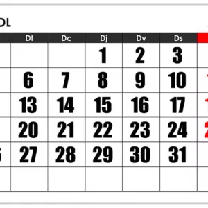 Calendari horitzontal de juliol de 2027 amb números grans